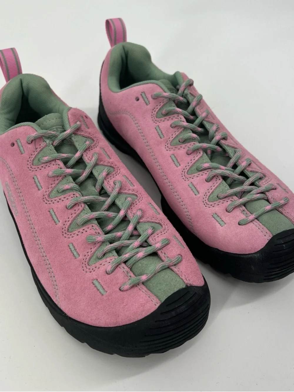 Keen Jasper Women's Pink and Blue Suede Lace-Up Hiking Streetwear Sneakers 9 - Picture 3 of 8